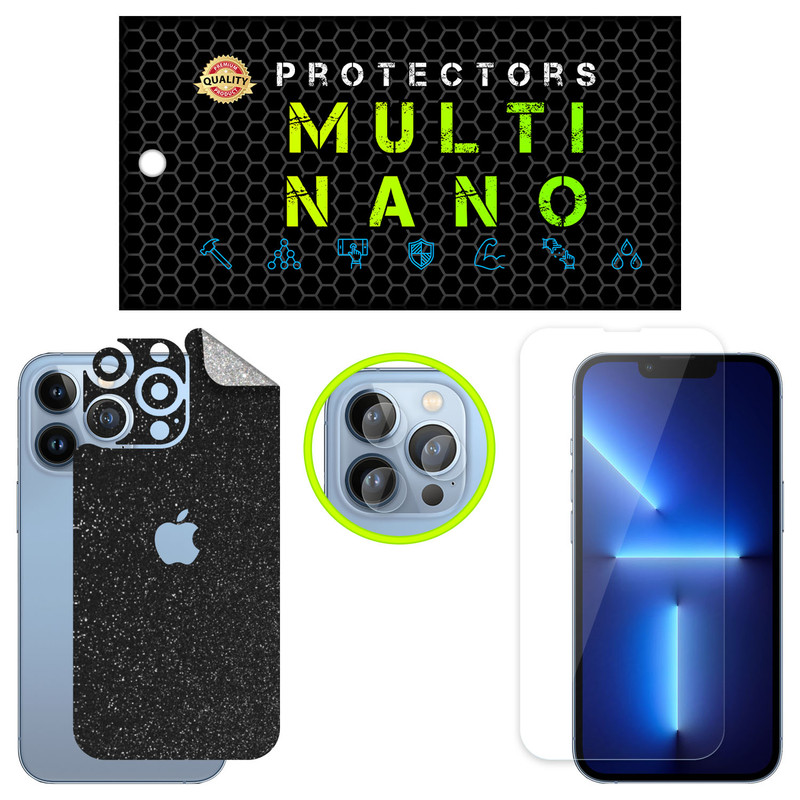 محافظ صفحه نمایش مولتی نانو مدل X-SLFG مناسب برای گوشی موبایل اپل iPhone 13 Pro به همراه برچسب پوششی پشت و محافظ لنز دوربین