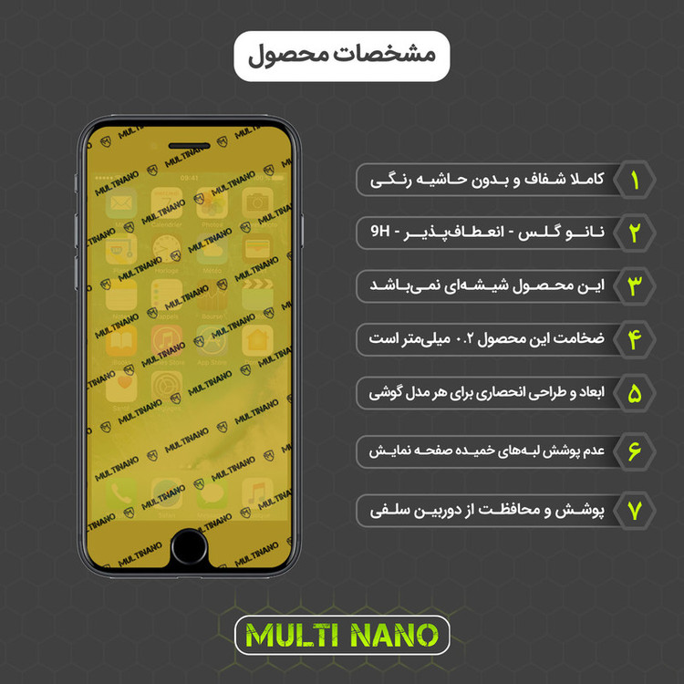 محافظ صفحه نمایش مولتی نانو مدل X-SFM مناسب برای گوشی موبایل اپل iPhone 7 به همراه برچسب پوششی