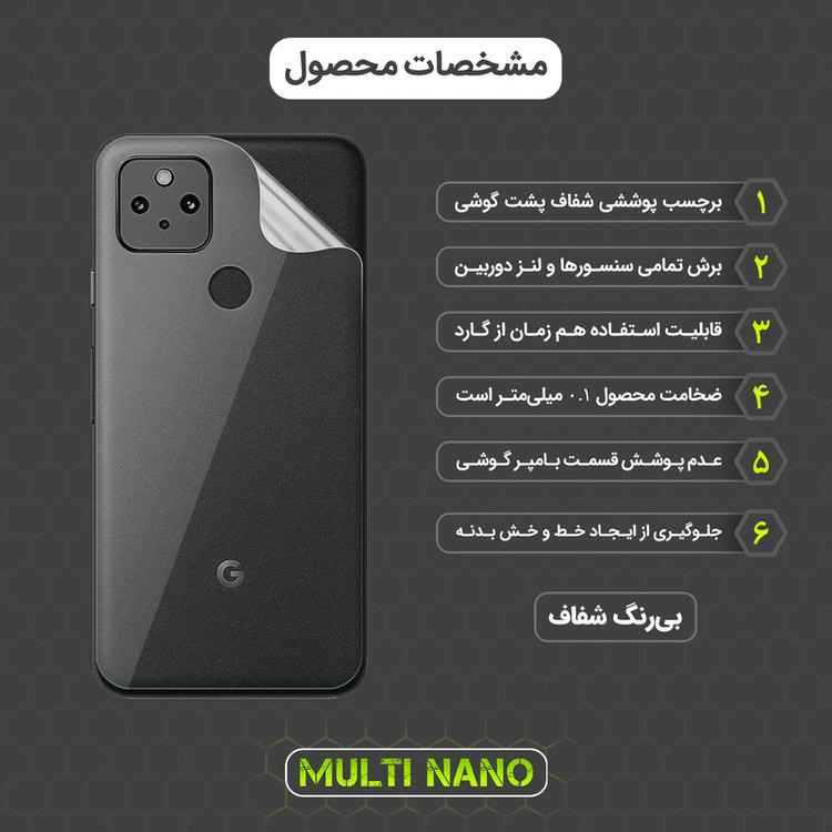 محافظ صفحه نمایش مولتی نانو مدل X-SFT مناسب برای گوشی موبایل گوگل Pixel 5 به همراه محافظ پشت