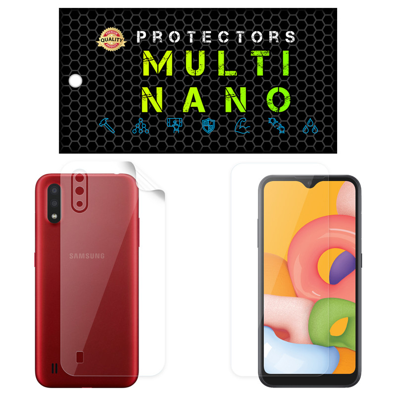 محافظ صفحه نمایش مولتی نانو مدل X-SFT مناسب برای گوشی موبایل سامسونگ Galaxy A01 به همراه محافظ پشت