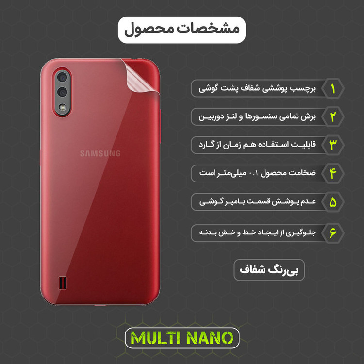 محافظ صفحه نمایش مولتی نانو مدل X-SFT مناسب برای گوشی موبایل سامسونگ Galaxy A01 به همراه محافظ پشت