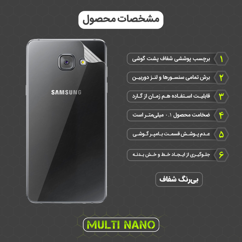 محافظ صفحه نمایش مولتی نانو مدل X-SFT مناسب برای گوشی موبایل سامسونگ Galaxy A5 2016 به همراه محافظ پشت