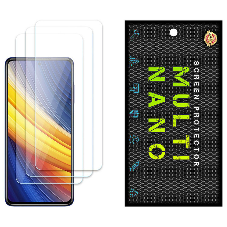 محافظ صفحه نمایش مولتی نانو مدل X-S3N مناسب برای گوشی موبایل شیائومی Poco X3 Pro بسته سه عددی