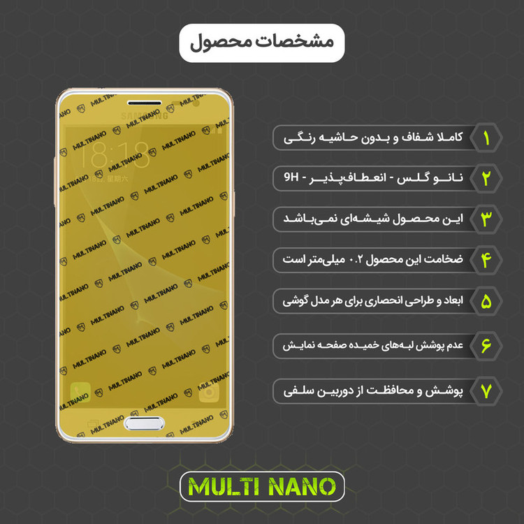 محافظ صفحه نمایش مولتی نانو مدل X-SFG مناسب برای گوشی موبایل سامسونگ Galaxy J3 Pro به همراه برچسب پوششی