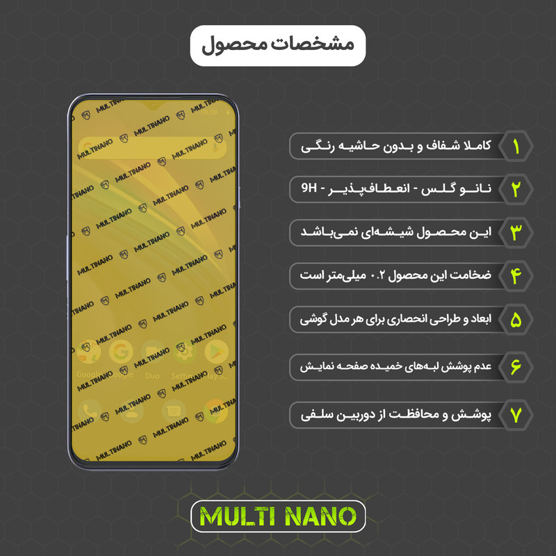 محافظ صفحه نمایش مولتی نانو مدل X-SFT مناسب برای گوشی موبایل کوبوت P80 به همراه محافظ پشت