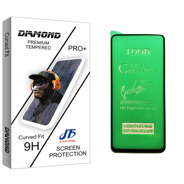 محافظ صفحه نمایش سرامیکی جی اف مدل Diamond glass مناسب برای گوشی موبایل شیائومی Redmi Note 9 Pro