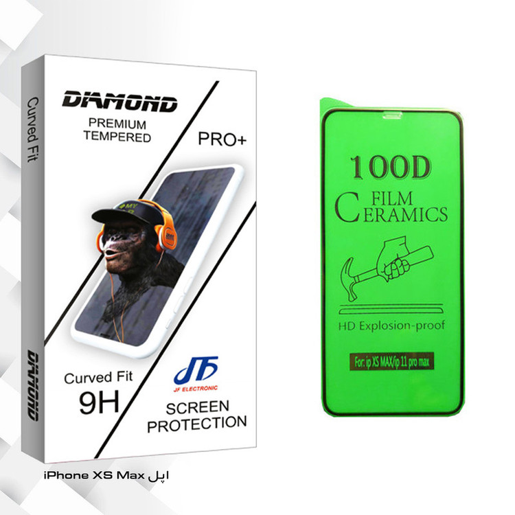محافظ صفحه نمایش سرامیکی جی اف مدل Diamond glass مناسب برای گوشی موبایل اپل iPhone XS Max