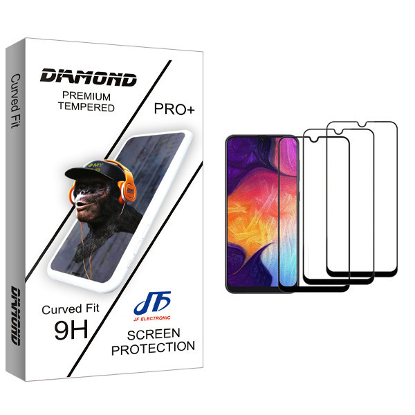 محافظ صفحه نمایش جی اف مدل Diamond glass مناسب برای گوشی موبایل سامسونگ Galaxy A10 بسته سه عددی