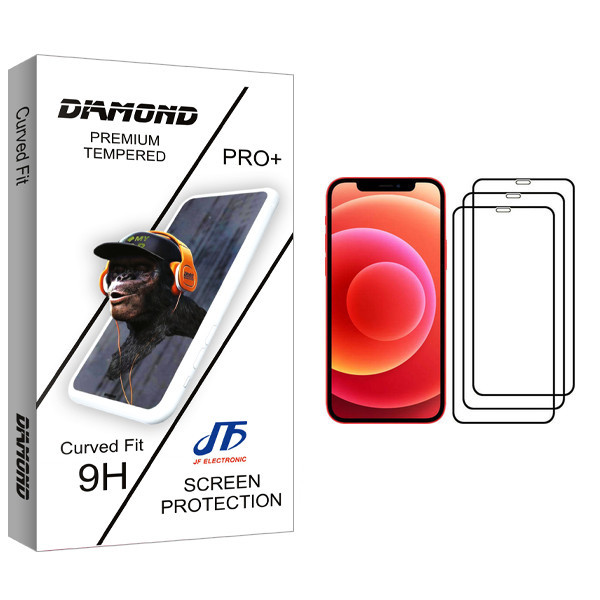 محافظ صفحه نمایش جی اف مدل Diamond glass مناسب برای گوشی موبایل اپل iPhone 12 Pro بسته 3 عددی