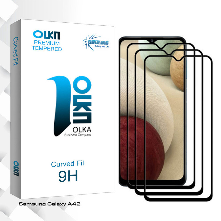 محافظ صفحه نمایش کولینگ مدل Olka glass مناسب برای گوشی موبایل سامسونگ A42 بسته سه عددی