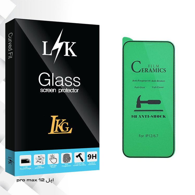 محافظ صفحه نمایش سرامیکی ال کا جی مدل LK Glass مناسب برای گوشی موبایل اپل iPhone 12 pro max