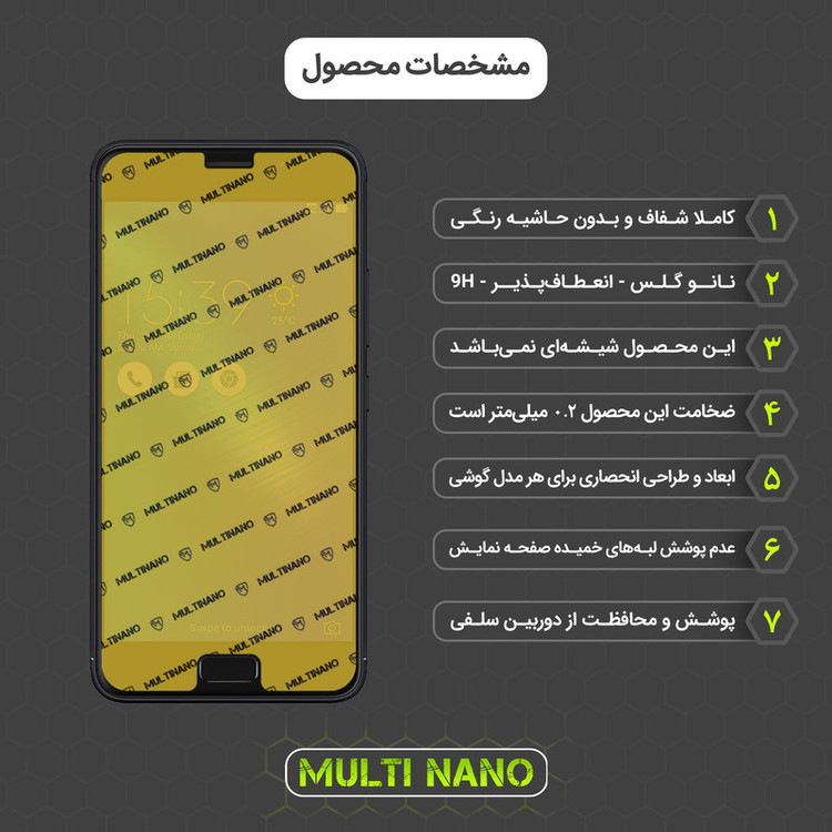 محافظ صفحه نمایش مولتی نانو مدل X-SFM مناسب برای گوشی موبایل ایسوس Zenfone 3S Max / ZC521TL به همراه برچسب پوششی
