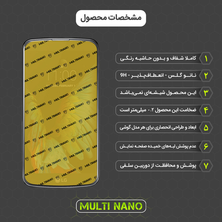 محافظ صفحه نمایش مولتی نانو مدل X-SFT مناسب برای گوشی موبایل ال جی K10 به همراه محافظ پشت