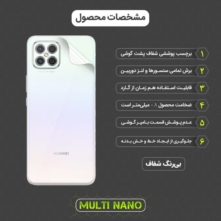 محافظ صفحه نمایش مولتی نانو مدل X-SFT مناسب برای گوشی موبایل هوآوی Nova 8 SE 4G به همراه محافظ پشت