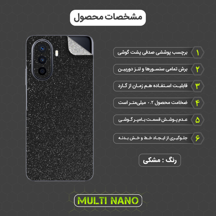 محافظ صفحه نمایش مولتی نانو مدل X-SLFG مناسب برای گوشی موبایل هوآوی Nova Y70 به همراه برچسب پوششی پشت و محافظ لنز دوربین