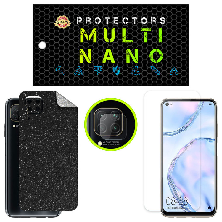 محافظ صفحه نمایش مولتی نانو مدل X-SLFG مناسب برای گوشی موبایل هوآوی Nova 7i به همراه برچسب پوششی و محافظ لنز دوربین