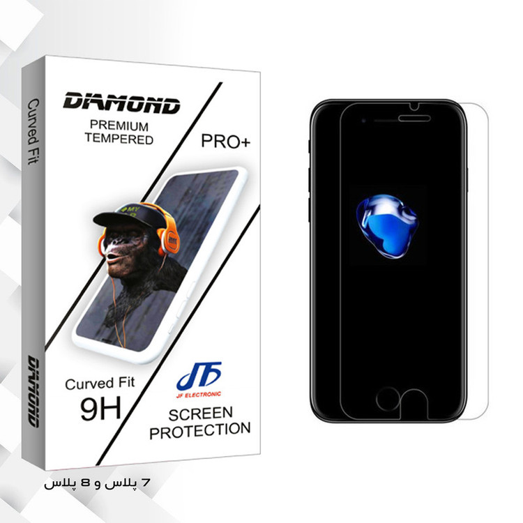 محافظ صفحه نمایش جی اف مدل Diamond glass مناسب برای گوشی موبایل اپل iPhone 7 /8 Plus