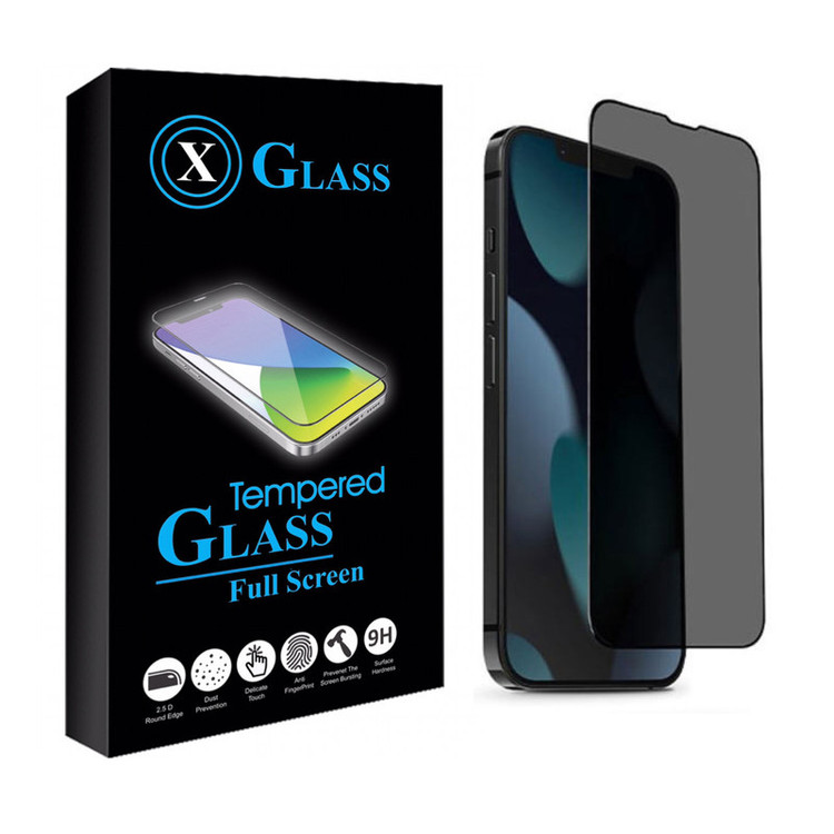 محافظ صفحه نمایش حریم شخصی ایکس گلس مدل شیشه ای مناسب برای گوشی موبایل اپل iIPHONE 13 PRO MAX