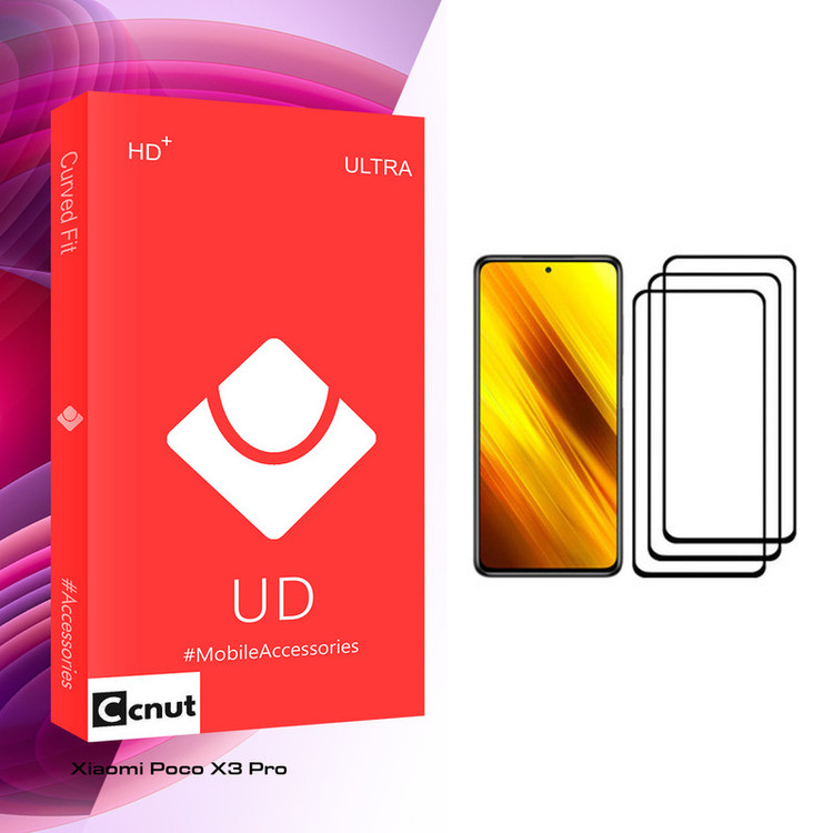 محافظ صفحه نمایش کوکونات مدل UD Glass مناسب برای گوشی موبایل شیائومی Poco X3 Pro بسته سه عددی