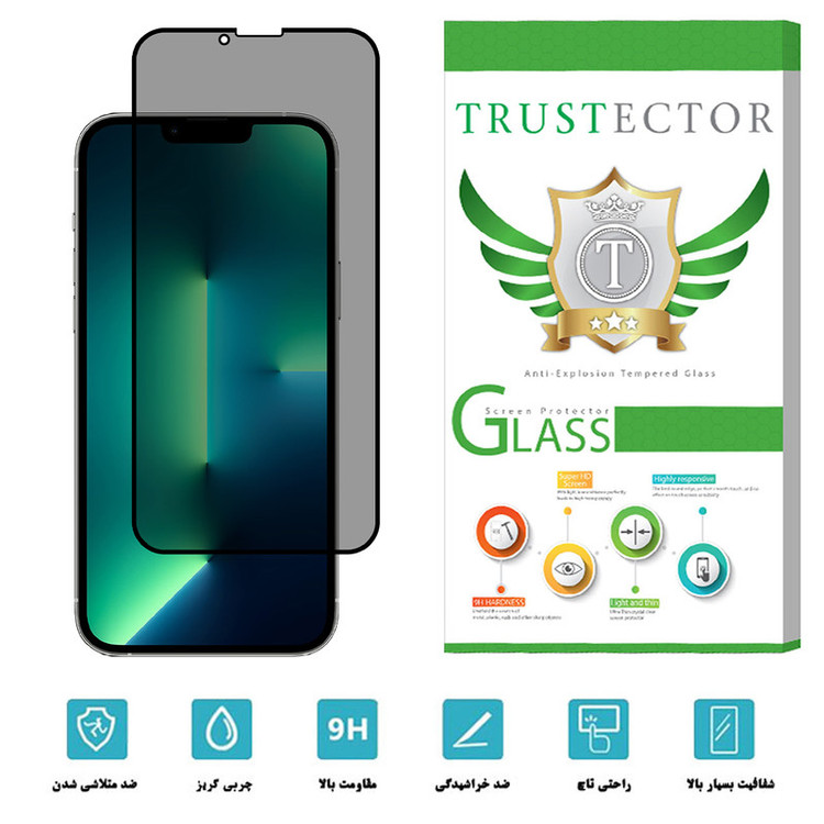 محافظ صفحه نمایش حریم شخصی تراستکتور مدل PRF-T مناسب برای گوشی موبایل اپل iPhone 13