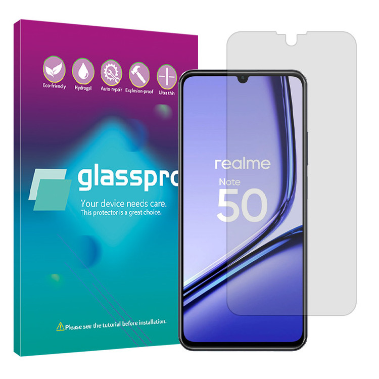 محافظ صفحه نمایش شفاف گلس پرو مدل Resistant مناسب برای گوشی موبایل ریلمی Note 50