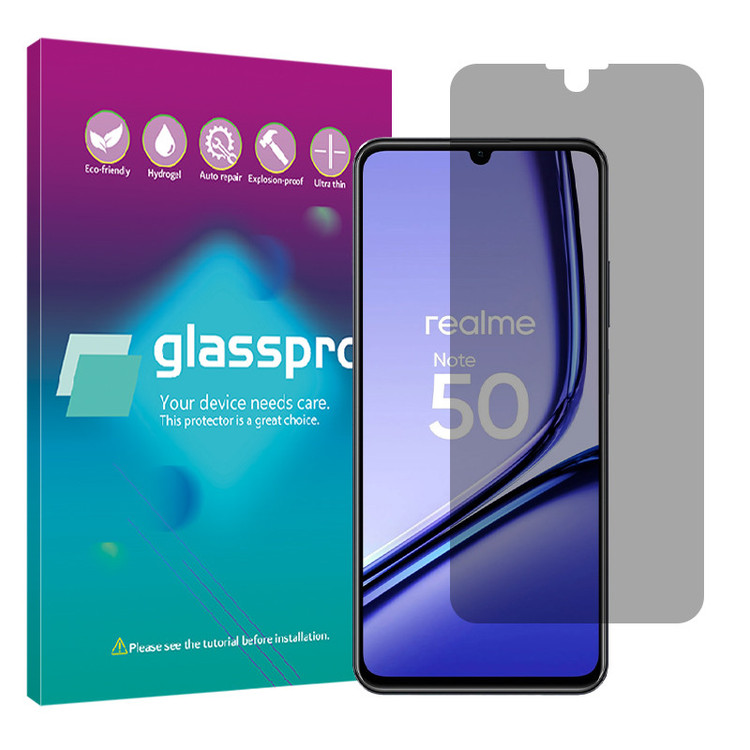 محافظ صفحه نمایش حریم شخصی گلس پرو مدل Resistant مناسب برای گوشی موبایل ریلمی Note 50