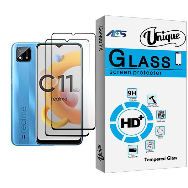 محافظ صفحه نمایش ای اف اس مدل Unique Glass MIX002 مناسب برای گوشی موبایل ریلمی C11 (2021) بسته دو عددی
