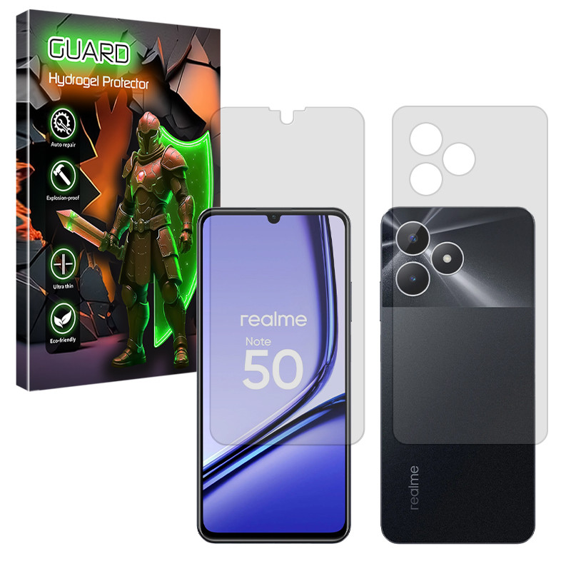 محافظ صفحه نمایش مات گارد مدل Tough مناسب برای گوشی موبایل ریلمی Note 50 به همراه محافظ پشت گوشی