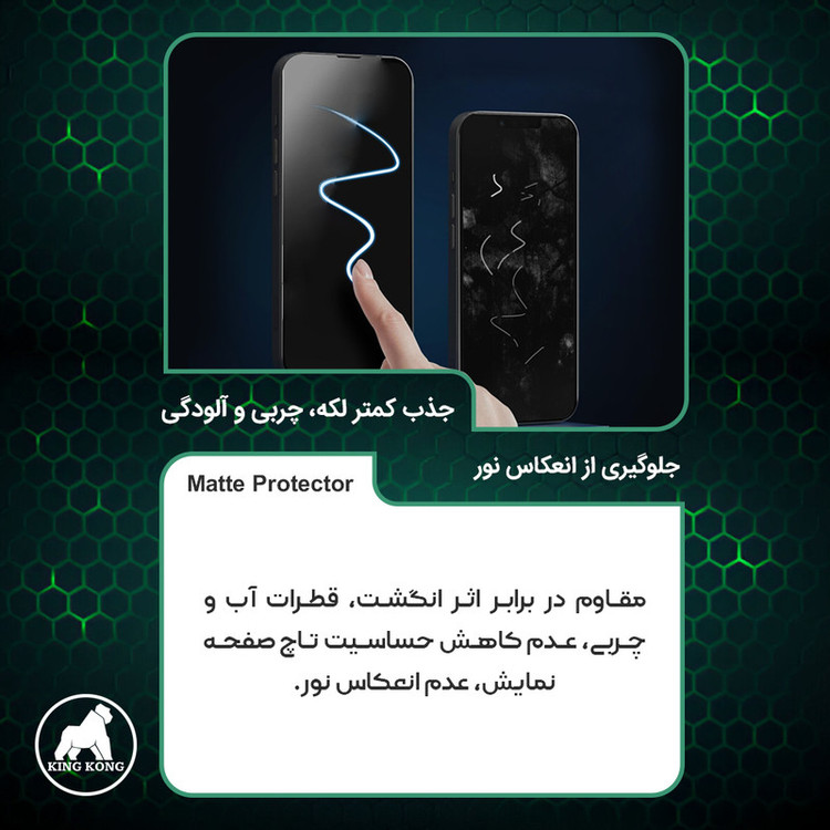 محافظ صفحه نمایش مات کینگ کونگ مدل Tough مناسب برای گوشی موبایل ریلمی Note 50 به همراه محافظ پشت گوشی