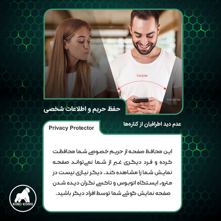 محافظ صفحه نمایش حریم شخصی کینگ کونگ مدل Tough مناسب برای گوشی موبایل ریلمی Note 50