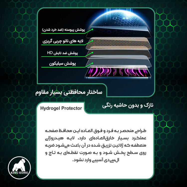 محافظ صفحه نمایش بلوکات کینگ کونگ مدل Tough مناسب برای گوشی موبایل ریلمی Note 50