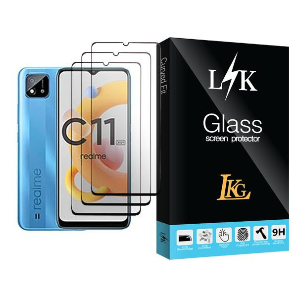 محافظ صفحه نمایش ال کا جی مدل LK Glass MIX003 مناسب برای گوشی موبایل ریلمی C11 (2021) بسته سه عددی