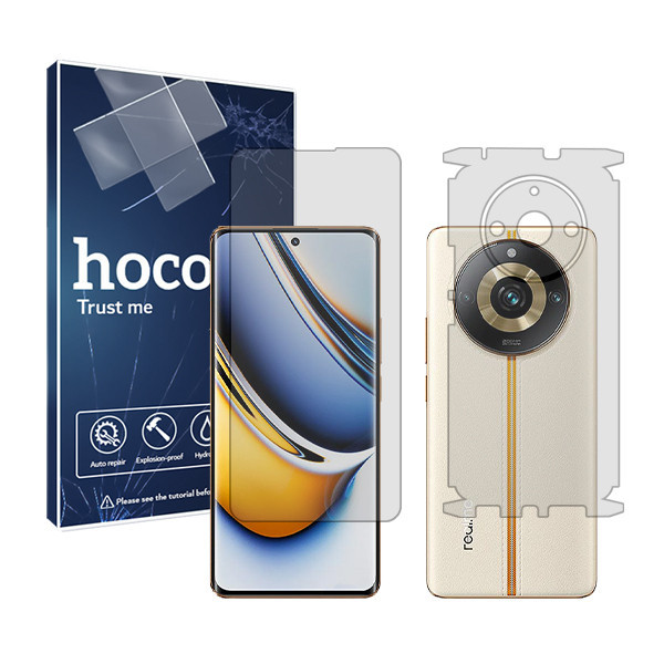 محافظ صفحه نمایش شفاف هوکو مدل HyGEL مناسب برای گوشی موبایل ریلمی 11 Pro Plus به همراه محافظ پشت گوشی