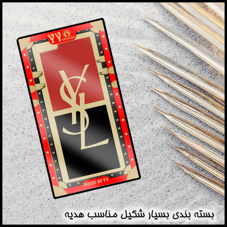 کاور فشن مدل صندوقی کد YSL مناسب برای گوشی اپل iPhone SE 2020 به همراه پلاک آویز