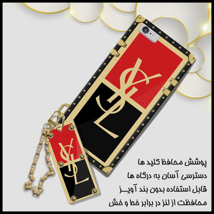 کاور فشن مدل صندوقی کد YSL مناسب برای گوشی اپل iPhone SE 2020 به همراه پلاک آویز