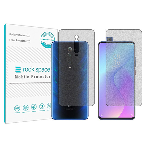 محافظ صفحه نمایش مات راک اسپیس مدل HyMTT مناسب برای گوشی موبایل شیائومی Mi 9T Pro به همراه محافظ پشت