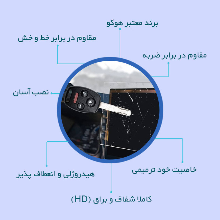 محافظ صفحه نمایش خودرو شفاف هوکو مدل HyGEL مناسب برای مانیتور دیگنیتی پرستیژ