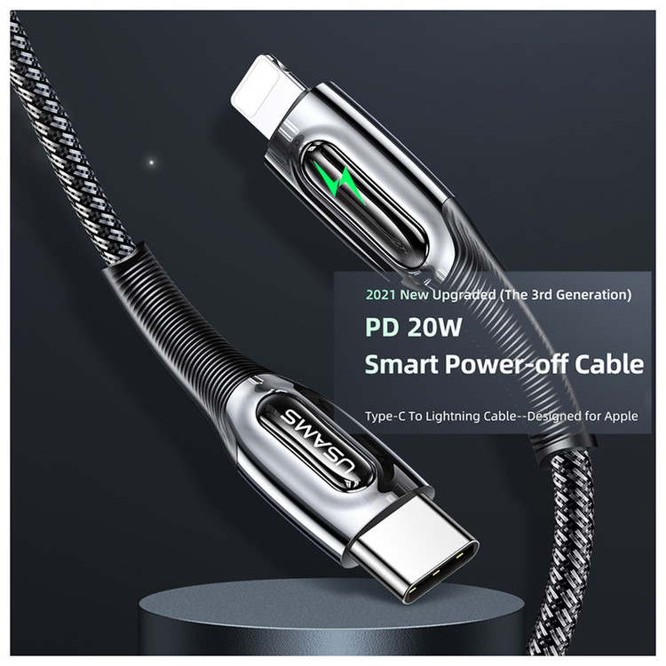 کابل تبدیل USB-C به لایتنینگ مدل US-SJ518 طول 1.2 متر