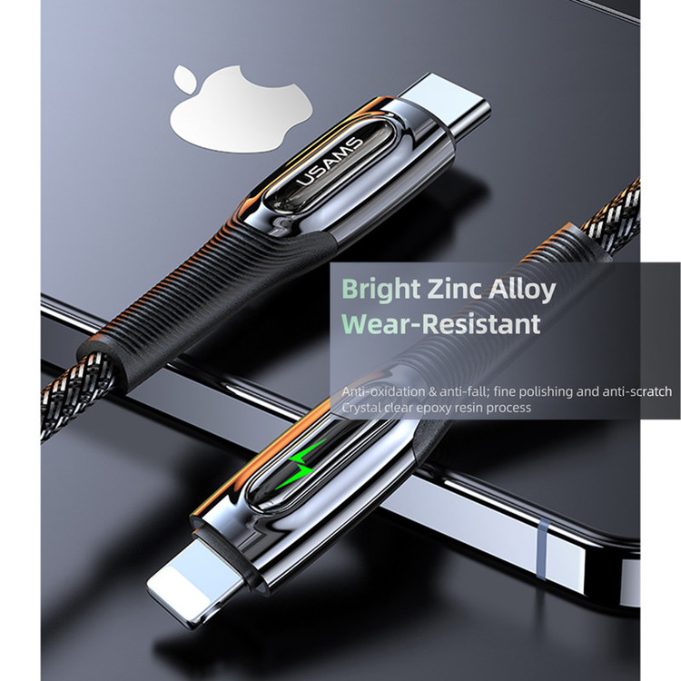 کابل تبدیل USB-C به لایتنینگ مدل US-SJ518 طول 1.2 متر