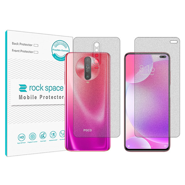 محافظ صفحه نمایش مات راک اسپیس مدل HyMTT مناسب برای گوشی موبایل شیائومی Poco X2 به همراه محافظ پشت