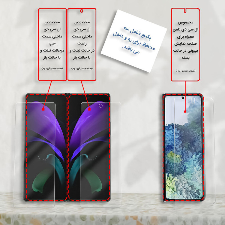 محافظ صفحه نمایش آنتی بلو لایت راک اسپیس مدل 180L-01Y کد 003T مناسب برای گوشی موبایل سامسونگ Galaxy Z Fold2