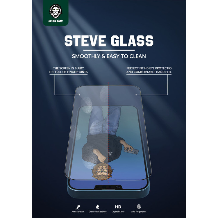 محافظ صفحه نمایش گرین مدل steve glass مناسب برای گوشی موبایل اپل iphone 14 pro