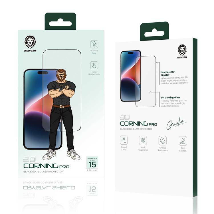 محافظ صفحه نمایش گرین لاین مدل 3D Corning Pro مناسب برای گوشی موبایل اپل iphone 15 pro