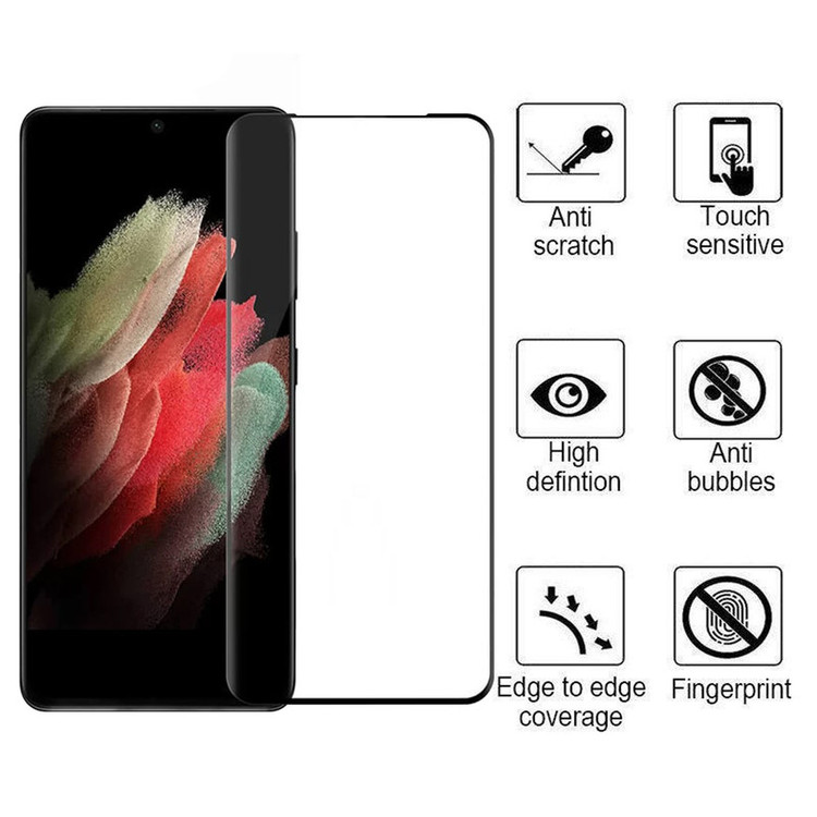 محافظ صفحه نمایش مدل Full-Glue مناسب برای گوشی موبایل سامسونگ Galaxy S21 Ultra