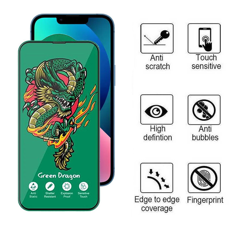 محافظ صفحه نمایش اپیکوی مدل Green Dragon ExplosionProof مناسب برای گوشی موبایل اپل iPhone 13 / 13 Pro/ 14