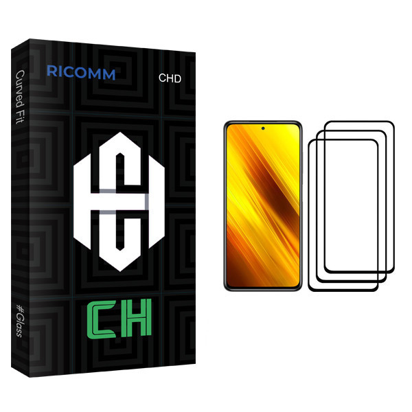 محافظ صفحه نمایش ریکام مدل CH glass مناسب برای گوشی موبایل شیائومی Poco X3 Pro بسته سه عددی