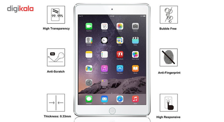 محافظ صفحه نمایش شیشه ای پیکسی مدل Top Glass 2.5D مناسب برای New آیپد 9.7/ آیپد پرو 9.7 اینچی/آیپد ایر/آیپد ایر 2
