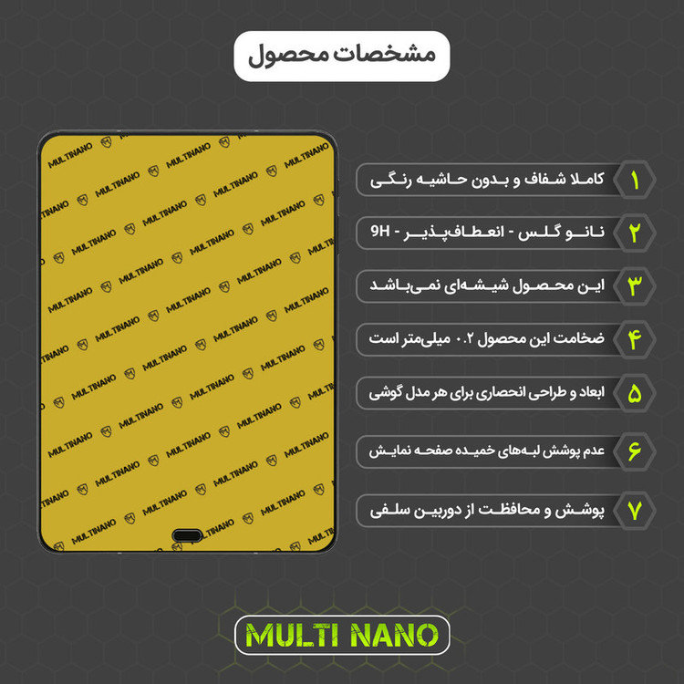 محافظ صفحه نمایش مولتی نانو مدل X-S1N مناسب برای تبلت سامسونگ Galaxy Tab S3 9.7 / T820 / T825