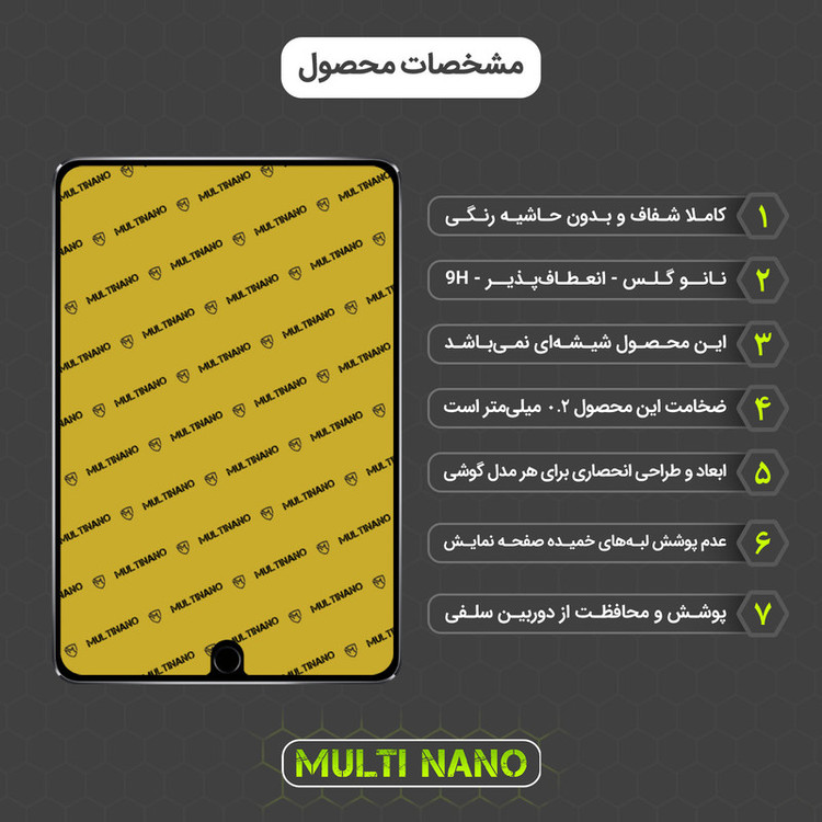 محافظ صفحه نمایش مولتی نانو مدل X-S2N مناسب برای تبلت اپل iPad Mini Gen 4 7.9 بسته دو عددی