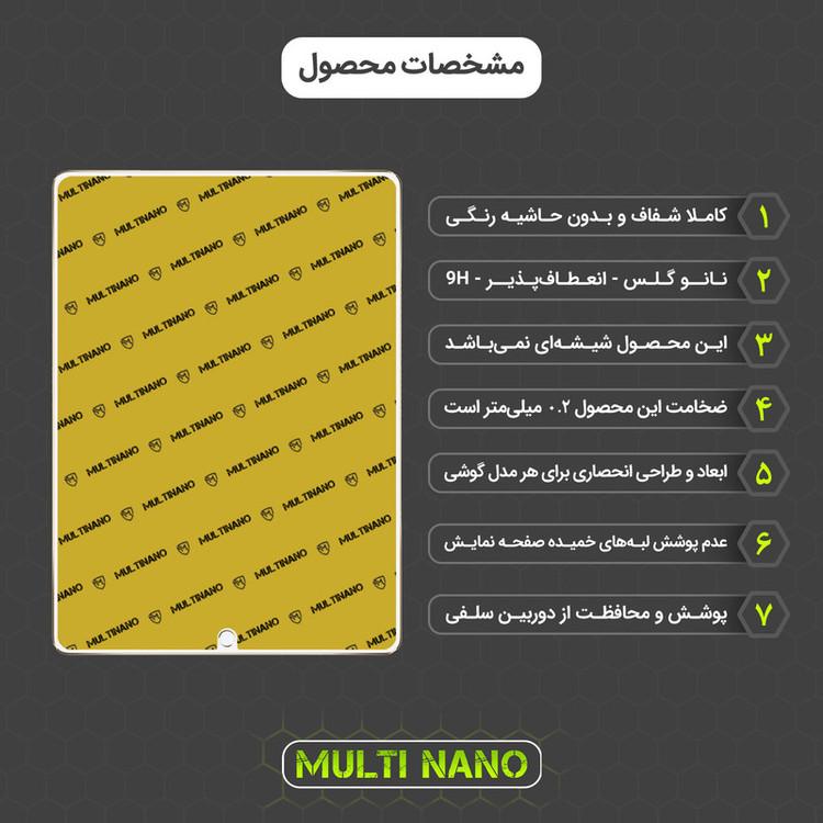 محافظ صفحه نمایش مولتی نانو مدل X-S1N مناسب برای تبلت اپل iPad Pro Gen 2 12.9